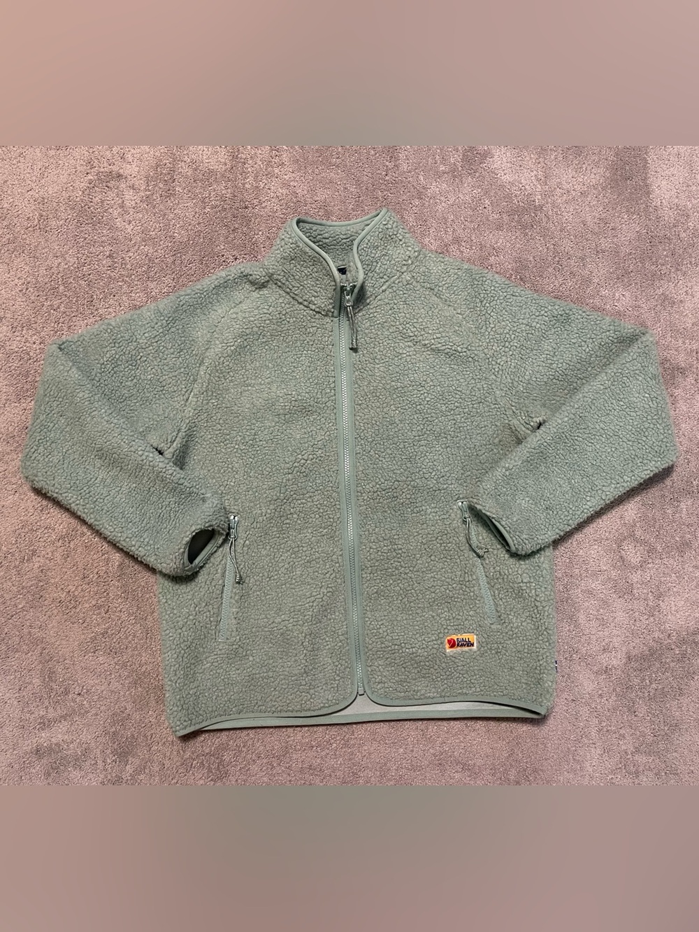 Fjallraven Sherpa Fleece Teddy Jacket Women’s S Mint Seafoam Green Full Zip